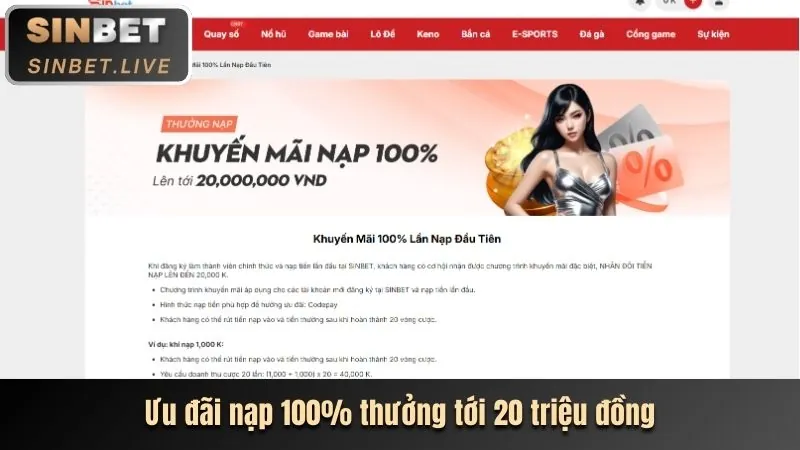 Thưởng nạp tiền Kubet